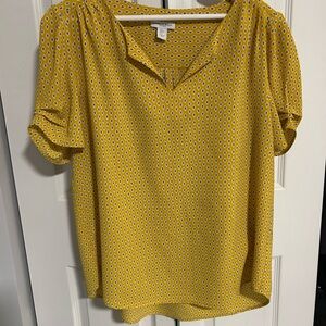 Carolina Belle Yellow Geometric Blouse